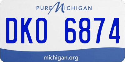MI license plate DKO6874