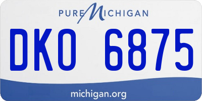MI license plate DKO6875