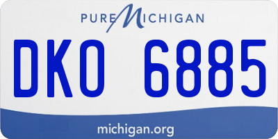 MI license plate DKO6885
