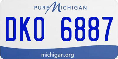MI license plate DKO6887