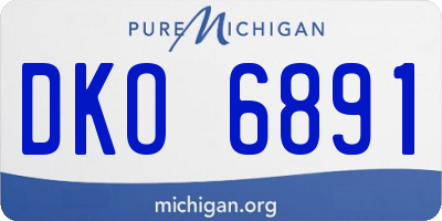 MI license plate DKO6891