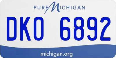 MI license plate DKO6892