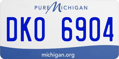 MI license plate DKO6904