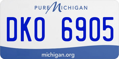 MI license plate DKO6905