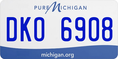 MI license plate DKO6908
