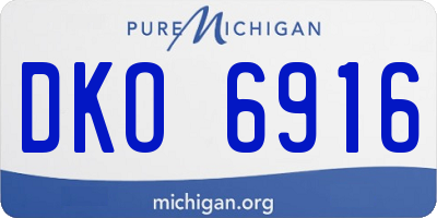 MI license plate DKO6916
