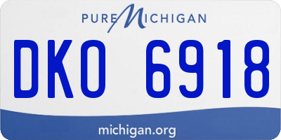 MI license plate DKO6918