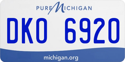 MI license plate DKO6920