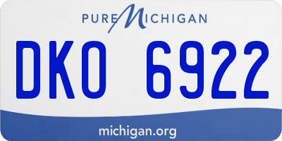 MI license plate DKO6922
