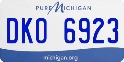 MI license plate DKO6923
