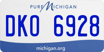 MI license plate DKO6928