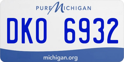 MI license plate DKO6932