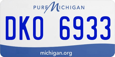 MI license plate DKO6933