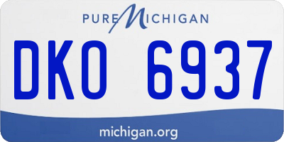 MI license plate DKO6937