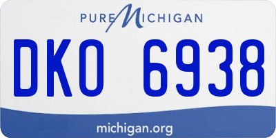 MI license plate DKO6938