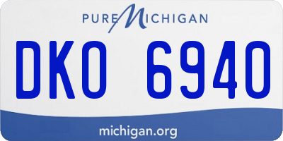 MI license plate DKO6940