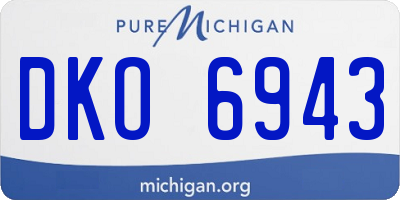 MI license plate DKO6943