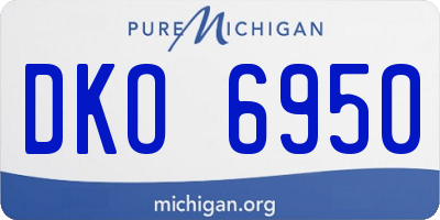 MI license plate DKO6950