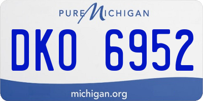 MI license plate DKO6952