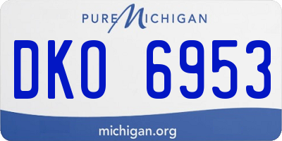 MI license plate DKO6953
