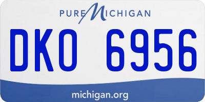 MI license plate DKO6956