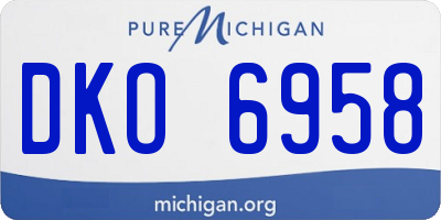 MI license plate DKO6958