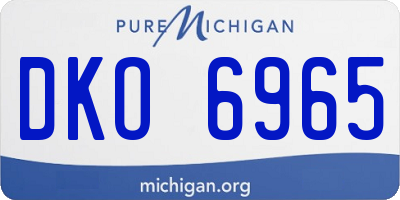 MI license plate DKO6965