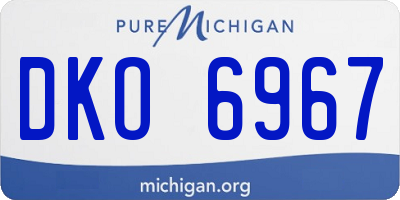 MI license plate DKO6967
