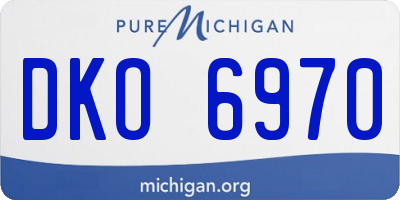 MI license plate DKO6970
