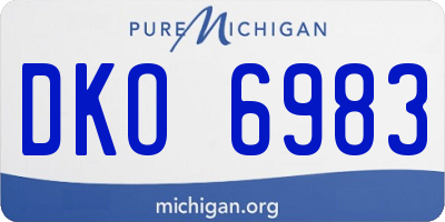 MI license plate DKO6983