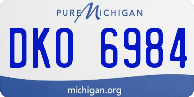 MI license plate DKO6984