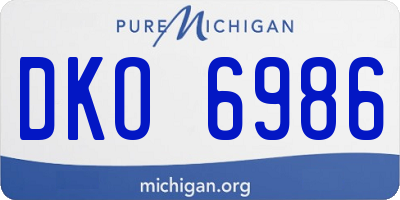 MI license plate DKO6986