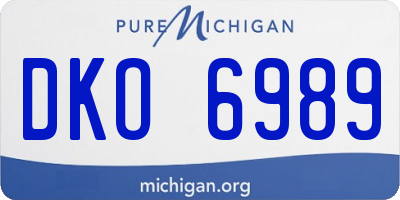 MI license plate DKO6989