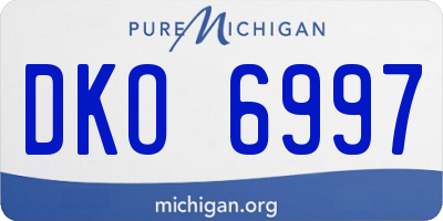 MI license plate DKO6997