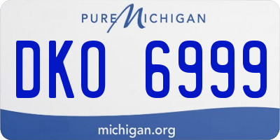 MI license plate DKO6999