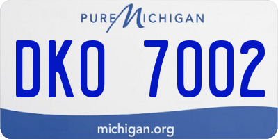 MI license plate DKO7002