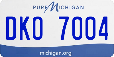 MI license plate DKO7004