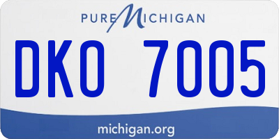 MI license plate DKO7005