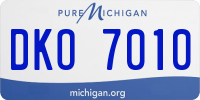 MI license plate DKO7010