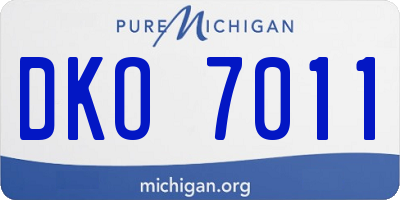 MI license plate DKO7011