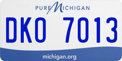 MI license plate DKO7013