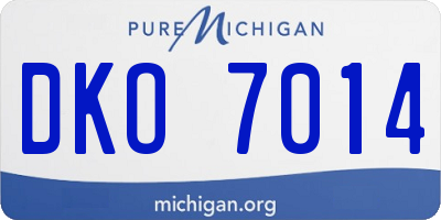 MI license plate DKO7014