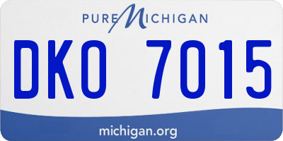 MI license plate DKO7015