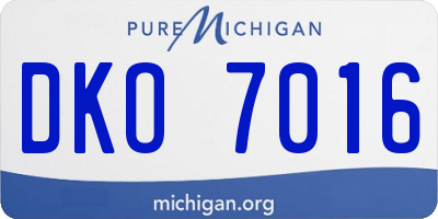 MI license plate DKO7016