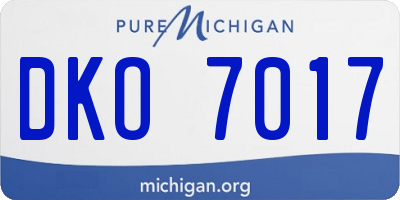MI license plate DKO7017