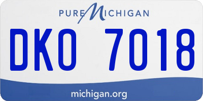 MI license plate DKO7018