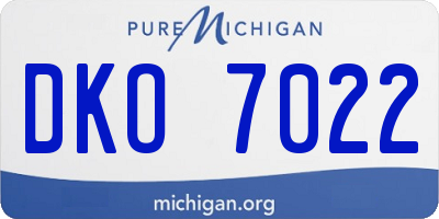 MI license plate DKO7022