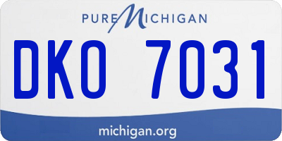 MI license plate DKO7031