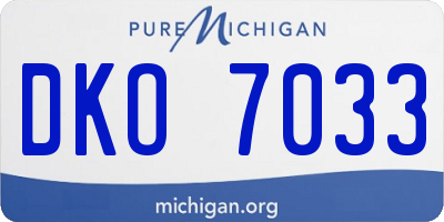 MI license plate DKO7033