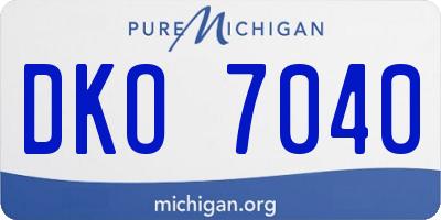 MI license plate DKO7040